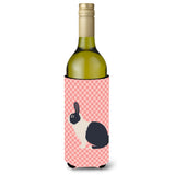 Caroline'S Treasures Dutch Rabbit Pink Check Decorative Bottle Hugger, 750 Ml, Multicolor