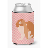 Caroline'S Treasures English Lop Rabbit Pink Check Decorative Can Hugger, Multicolor