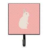 Caroline'S Treasures New Zealand White Rabbit Pink Check Wall Hook, Small, Multicolor