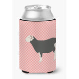 Caroline'S Treasures Herwick Sheep Pink Check Decorative Can Hugger, Multicolor