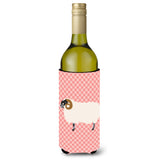 Caroline'S Treasures Scottish Blackface Sheep Pink Check Decorative Bottle Hugger, 750 Ml, Multicolor