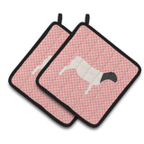 Caroline'S Treasures Dorper Sheep Pink Check Decorated Pot Holder, 7.5 X 7.5