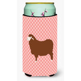 Caroline'S Treasures Merino Sheep Pink Check Decorative Can Hugger, Tall Boy, Multicolor