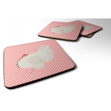 Caroline'S Treasures White Holland Turkey Pink Check Decorative Coasters, 3.5, Multicolor
