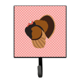 Caroline'S Treasures Bronze Turkey Pink Check Wall Hook, Small, Multicolor