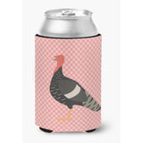 Caroline'S Treasures Marragansett Turkey Pink Check Decorative Can Hugger, Multicolor