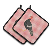 Caroline'S Treasures Marragansett Turkey Pink Check Decorated Pot Holder, 7.5 X 7.5