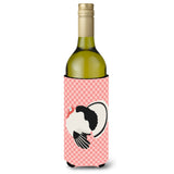 Caroline'S Treasures Royal Palm Turkey Pink Check Decorative Bottle Hugger, 750 Ml, Multicolor