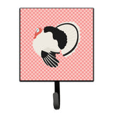 Caroline'S Treasures Royal Palm Turkey Pink Check Wall Hook, Small, Multicolor