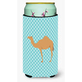 Caroline'S Treasures Arabian Camel Dromedary Blue Check Decorative Can Hugger, Tall Boy, Multicolor