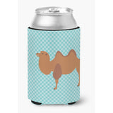 Caroline'S Treasures Bactrian Camel Blue Check Decorative Can Hugger, Multicolor
