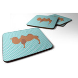 Caroline'S Treasures Bactrian Camel Blue Check Decorative Coasters, 3.5, Multicolor