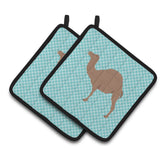 Caroline'S Treasures F1 Hybrid Camel Blue Check Decorated Pot Holder, 7.5 X 7.5