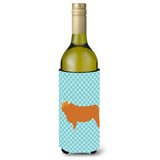 Caroline'S Treasures Highland Cow Blue Check Decorative Bottle Hugger, 750 Ml, Multicolor