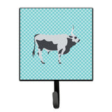 Caroline'S Treasures Hungarian Grey Steppe Cow Blue Check Wall Hook, Small, Multicolor