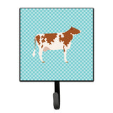 Caroline'S Treasures Ayrshire Cow Blue Check Wall Hook, Small, Multicolor