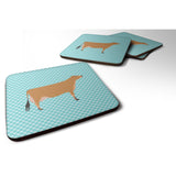Caroline'S Treasures Jersey Cow Blue Check Decorative Coasters, 3.5, Multicolor