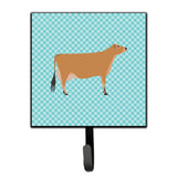 Caroline'S Treasures Jersey Cow Blue Check Wall Hook, Small, Multicolor