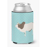 Caroline'S Treasures Malvi Cow Blue Check Decorative Can Hugger, Multicolor