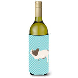 Caroline'S Treasures Malvi Cow Blue Check Decorative Bottle Hugger, 750 Ml, Multicolor