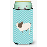 Caroline'S Treasures Malvi Cow Blue Check Decorative Can Hugger, Tall Boy, Multicolor