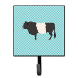 Caroline'S Treasures Belted Galloway Cow Blue Check Wall Hook, Small, Multicolor