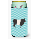 Caroline'S Treasures Belted Galloway Cow Blue Check Decorative Can Hugger, Tall Boy, Multicolor