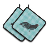 Caroline'S Treasures Sumatra Chicken Blue Check Decorated Pot Holder, 7.5 X 7.5