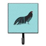 Caroline'S Treasures Sumatra Chicken Blue Check Wall Hook, Small, Multicolor