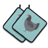 Caroline'S Treasures Jersey Giant Chicken Blue Check Decorated Pot Holder, 7.5 X 7.5