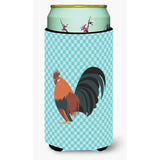 Caroline'S Treasures Dutch Bantam Chicken Blue Check Decorative Can Hugger, Tall Boy, Multicolor