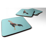 Caroline'S Treasures Kulang Chicken Blue Check Decorative Coasters, 3.5, Multicolor