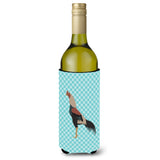 Caroline'S Treasures Kulang Chicken Blue Check Decorative Bottle Hugger, 750 Ml, Multicolor