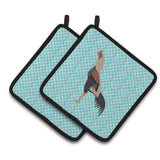 Caroline'S Treasures Kulang Chicken Blue Check Decorated Pot Holder, 7.5 X 7.5