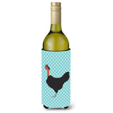 Caroline'S Treasures Naked Neck Chicken Blue Check Decorative Bottle Hugger, 750 Ml, Multicolor