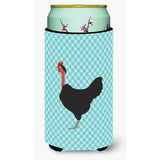 Caroline'S Treasures Naked Neck Chicken Blue Check Decorative Can Hugger, Tall Boy, Multicolor