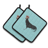 Caroline'S Treasures Minorca Ctalalan Chicken Blue Check Decorated Pot Holder, 7.5 X 7.5