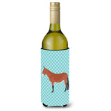 Caroline'S Treasures Mule Blue Check Decorative Bottle Hugger, 750 Ml, Multicolor