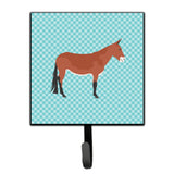 Caroline'S Treasures Mule Blue Check Wall Hook, Small, Multicolor