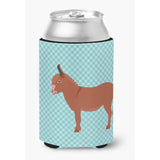 Caroline'S Treasures Irish Donkey Blue Check Decorative Can Hugger, Multicolor