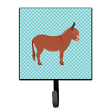 Caroline'S Treasures Irish Donkey Blue Check Wall Hook, Small, Multicolor