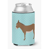 Caroline'S Treasures Cotentin Donkey Blue Check Decorative Can Hugger, Multicolor