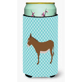Caroline'S Treasures Cotentin Donkey Blue Check Decorative Can Hugger, Tall Boy, Multicolor