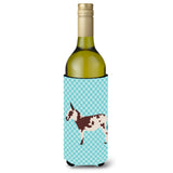 Caroline'S Treasures American Spotted Donkey Blue Check Decorative Bottle Hugger, 750 Ml, Multicolor