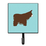 Caroline'S Treasures Poitou Poiteuin Donkey Blue Check Wall Hook, Small, Multicolor