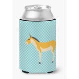 Caroline'S Treasures Turkmenian Kulan Donkey Blue Check Decorative Can Hugger, Multicolor