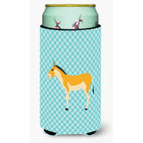 Caroline'S Treasures Turkmenian Kulan Donkey Blue Check Decorative Can Hugger, Tall Boy, Multicolor