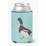 Caroline'S Treasures Rouen Duck Blue Check Decorative Can Hugger, Multicolor