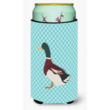 Caroline'S Treasures Rouen Duck Blue Check Decorative Can Hugger, Tall Boy, Multicolor