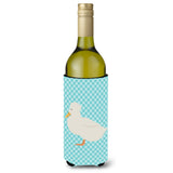 Caroline'S Treasures Crested Duck Blue Check Decorative Bottle Hugger, 750 Ml, Multicolor